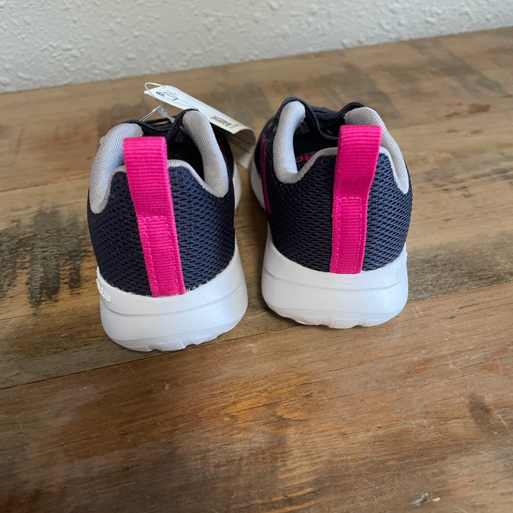 adidas Kids Navy Blue Sneakers with Pink Accents - Picture 4 of 5